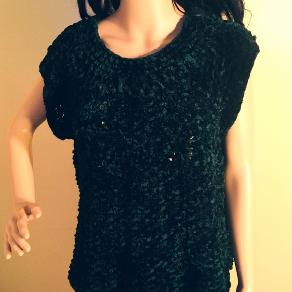 Sweaters - Chenille Handcrafted teal sweater size L-XL